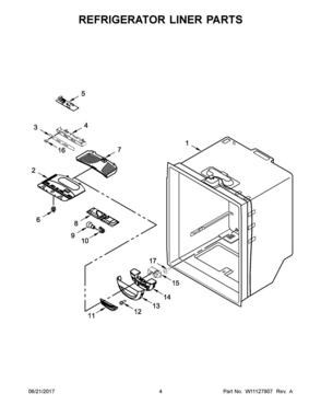 03 - REFRIGERATOR LINER PARTS Diagram and Parts List for WRF532SNHW00  Whirlpool Refrigerator