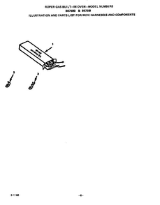 Wire Harness And Components Diagram and Parts List for B8758B1  Roper Wall Oven