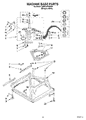 MACHINE BASE PARTS Diagram and Parts List for 7MBPL9764MQ0  Whirlpool Washer