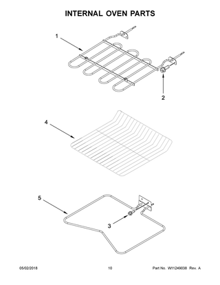 Internal Oven Parts Diagram and Parts List for WOS11EM4EB01  Whirlpool Wall Oven