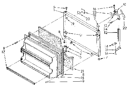 Freezer Door Diagram and Parts List for ET18MKXSN03  Whirlpool Refrigerator