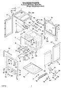 CHASSIS PARTS Diagram and Parts List for RF379LXKQ1  Whirlpool Range