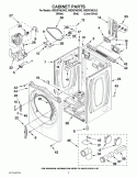 CABINET PARTS Diagram and Parts List for WED97HEXR2  Whirlpool Dryer