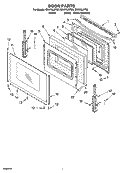 DOOR PARTS, OPTIONAL PARTS Diagram and Parts List for GR478LXPQ3  Whirlpool Range