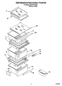 REFRIGERATOR SHELF PARTS Diagram and Parts List for GD2SHKXKQ02  Whirlpool Refrigerator