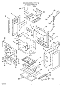 CHASSIS Diagram and Parts List for SF357BEHW7  Whirlpool Range