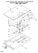 BURNER BOX, GAS VALVES, AND SWITCHES Diagram and Parts List for KGCT305BBL4  KitchenAid Cooktop
