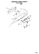 CONTROL PANEL PARTS Diagram and Parts List for IPU98665  Inglis Dishwasher