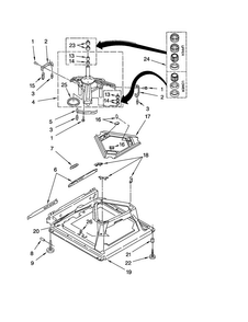 Machine Base Diagram and Parts List for LSQ9560PW2  Whirlpool Washer