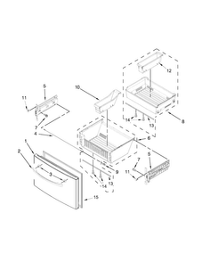 Freezer Door Parts Diagram and Parts List for WRF736SDAB12  Whirlpool Refrigerator