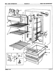 02 - Fresh Food Compartment Diagram and Parts List for RC20HN-2A  Whirlpool Refrigerator