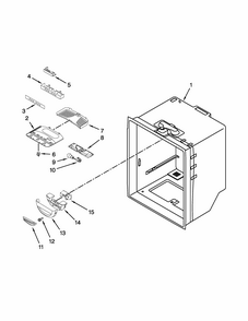 Refrigerator Liner Parts Diagram and Parts List for IX3HHEXDSM00  Whirlpool Refrigerator