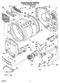 BULKHEAD PARTS Diagram and Parts List for 3RAWZ481GML1  Whirlpool Dryer
