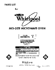 Front Cover Diagram and Parts List for MS3080XY0  Whirlpool Microwave