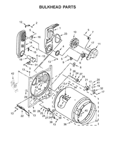 Bulkhead Parts Diagram and Parts List for WGD7300DW1  Whirlpool Dryer