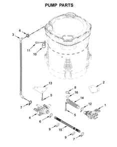 Pump Parts Diagram and Parts List for 11031643020  Kenmore Washer