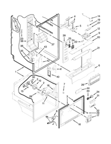 Liner Parts Diagram and Parts List for KFFS20EYMS04  KitchenAid Refrigerator