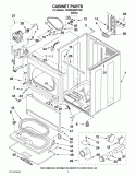 CABINET PARTS Diagram and Parts List for 7EWED5550YW0  Whirlpool Dryer