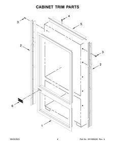 Cabinet Trim Parts Diagram and Parts List for KBBL306ESS05  KitchenAid Refrigerator