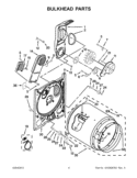 BULKHEAD PARTS Diagram and Parts List for 3SWED4800YQ2  Whirlpool Dryer