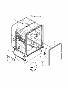 Tub And Frame Parts Diagram and Parts List for 66517152K216  Kenmore Dishwasher