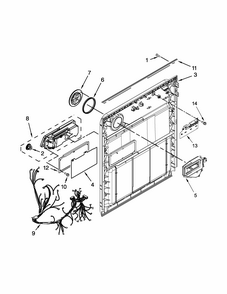 Inner Door Parts Diagram and Parts List for 66512413N412  Kenmore Dishwasher