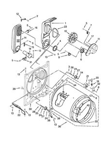 Bulkhead Parts Diagram and Parts List for WGD4910XQ4  Whirlpool Dryer