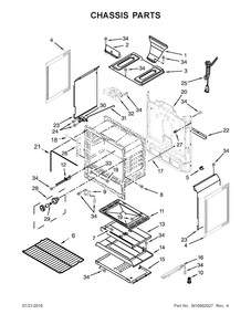 Chassis Parts Diagram and Parts List for WFG515S0EW1  Whirlpool Range