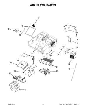 05 - AIR FLOW PARTS Diagram and Parts List for YKMHC319EB0  Whirlpool Microwave