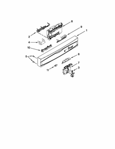 Control Panel And Latch Parts Diagram and Parts List for 66513073K210  Kenmore Dishwasher