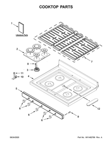 Cooktop Parts Diagram and Parts List for WFG550S0HV2  Whirlpool Range