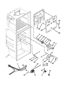Liner Parts Diagram and Parts List for WRT111SFDB01  Whirlpool Refrigerator