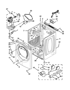Cabinet Parts Diagram and Parts List for WGD96HEAU1  Whirlpool Dryer