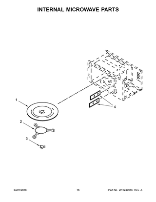 Internal Microwave Parts Diagram and Parts List for WOC54EC0HB01  Whirlpool Microwave Oven Combo