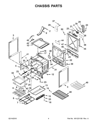 Chassis Parts Diagram and Parts List for IEL730CS2  Whirlpool Range
