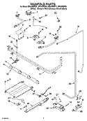 MANIFOLD PARTS Diagram and Parts List for SF315PEPW1  Whirlpool Range