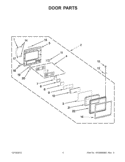 DOOR PARTS Diagram and Parts List for KHMS2050SSS4  KitchenAid Microwave