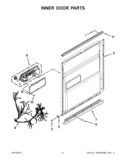 INNER DOOR PARTS Diagram and Parts List for WDT790SAYW2  Whirlpool Dishwasher