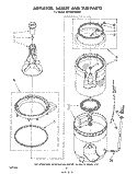 AGITATOR, BASKET AND TUB Diagram and Parts List for LA7460XMW0  Whirlpool Washer
