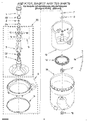 AGITATOR, BASKET AND TUB Diagram and Parts List for 3XLA87W92AQ0  Whirlpool Washer
