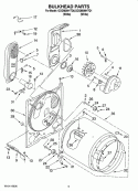 BULKHEAD PARTS Diagram and Parts List for GCGM2991TQ1  Whirlpool Dryer