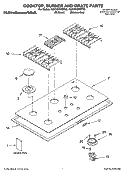 COOKTOP, BURNER AND GRATE PARTS Diagram and Parts List for KGCV566MMT02  KitchenAid Cooktop
