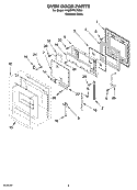 OVEN DOOR PARTS Diagram and Parts List for YKDRP767RS00  KitchenAid Range