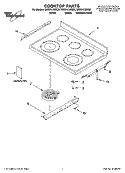 COOKTOP PARTS Diagram and Parts List for GERP4120SS0  Whirlpool Range