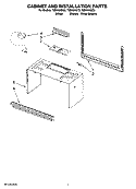 CABINET AND INSTALLATION PARTS Diagram and Parts List for TMH16XSQ2  Estate Microwave