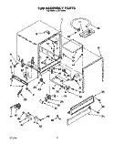 TUB ASSEMBLY, LIT/OPTIONAL Diagram and Parts List for LUD2100X4  Whirlpool Dishwasher
