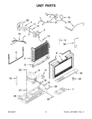 05 - UNIT PARTS Diagram and Parts List for MZF34X18FW01  Whirlpool Freezer
