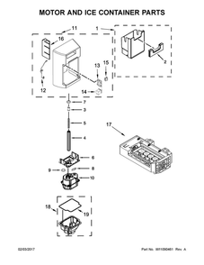 Motor And Ice Container Parts Diagram and Parts List for WRS970CIDE01  Whirlpool Refrigerator