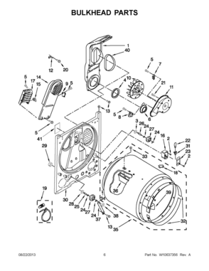 04 - BULKHEAD PARTS Diagram and Parts List for YWED4800BQ0  Whirlpool Dryer