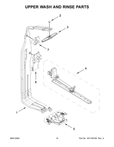 06 - Upper Wash And Rinse Parts Diagram and Parts List for MDB9979SKZ3  Whirlpool Dishwasher